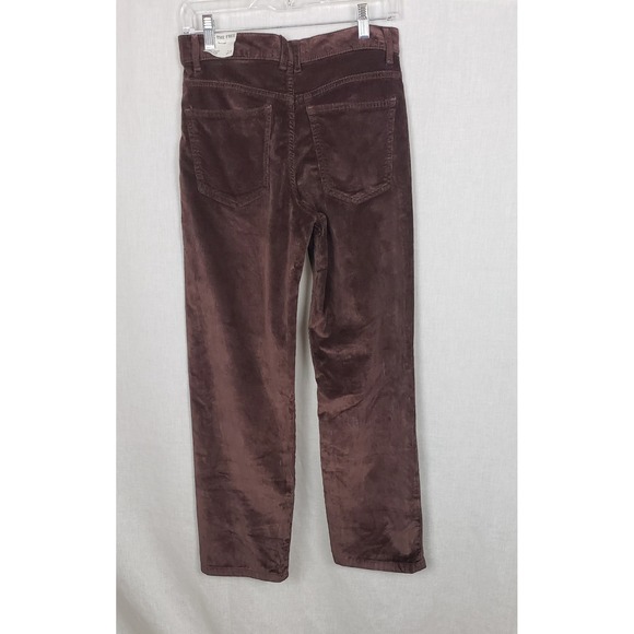 We The Free Corduroy Pants Chocolate Truffle Brown High Rise Straight 27 Casual - Picture 2 of 9